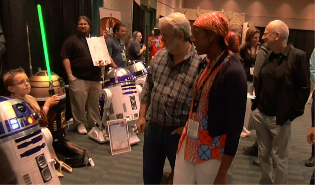 Jedi Jesse and George Lucas at Star Wars Celebration VI