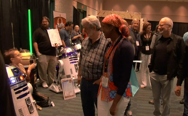 Jedi Jesse and George Lucas at Star Wars Celebration VI