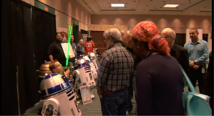 Jedi Jesse and George Lucas at Star Wars Celebration VI