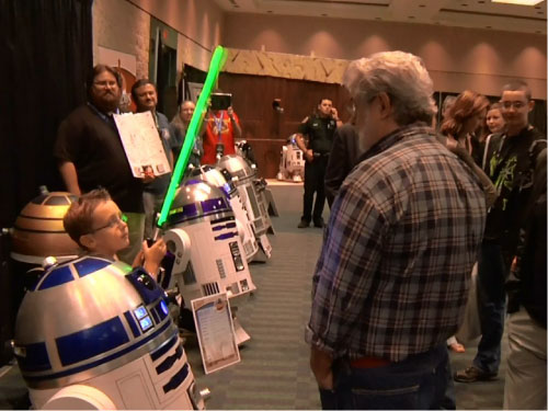 Jedi Jesse and George Lucas at Star Wars Celebration VI