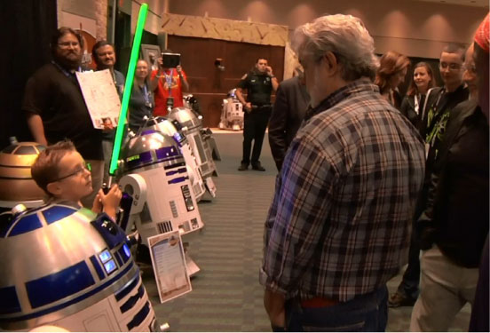 Jedi Jesse and George Lucas at Star Wars Celebration VI