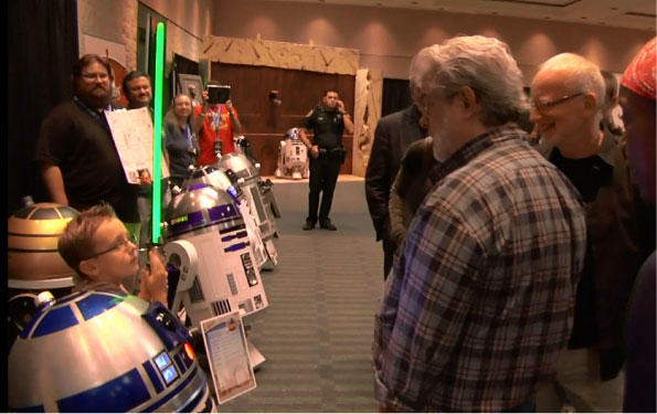 Jedi Jesse and George Lucas at Star Wars Celebration VI
