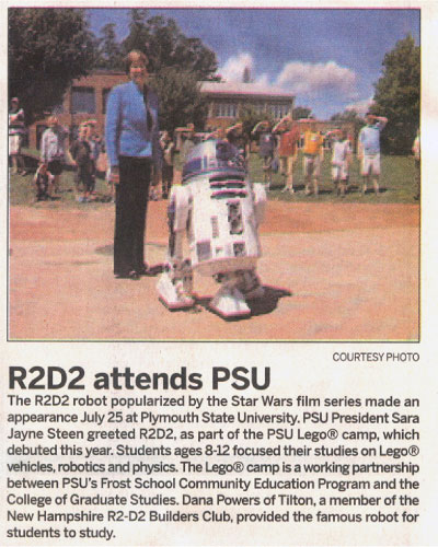 R2-D2 Lego Camp Newspaper Article